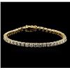 Image 1 : 14KT Yellow Gold 5.01ctw Diamond Tennis Bracelet