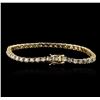Image 2 : 14KT Yellow Gold 5.01ctw Diamond Tennis Bracelet
