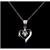 Image 1 : 14KT White Gold 0.25ctw Diamond Pendant With Chain