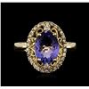 Image 1 : 14KT Yellow Gold 2.45ct Tanzanite and Diamond Ring