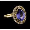 Image 2 : 14KT Yellow Gold 2.45ct Tanzanite and Diamond Ring