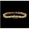 Image 2 : 14KT Yellow Gold 10.83ctw Sapphire and Diamond Bracelet