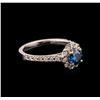 Image 2 : 1.00ctw Blue Diamond Ring - 14KT White Gold