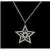 Image 1 : 14KT White Gold 0.94ctw Diamond Pendant With Chain