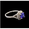 Image 2 : 1.38ct Tanzanite and Diamond Ring - 14KT White Gold