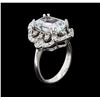 Image 3 : 5.05ct Aquamarine and Diamond Ring - 14KT White Gold