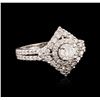 Image 2 : 14KT White Gold 1.08ctw Diamond Ring