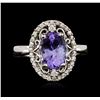 Image 1 : 14KT White Gold 2.95ct Tanzanite and Diamond Ring