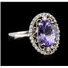 Image 2 : 14KT White Gold 2.95ct Tanzanite and Diamond Ring