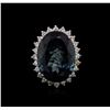 Image 1 : 14KT White Gold 22.43ct Topaz and Diamond Ring