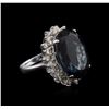 Image 2 : 14KT White Gold 22.43ct Topaz and Diamond Ring