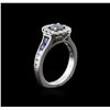 Image 3 : 1.23ctw Fancy Blue Diamond and Sapphire Ring - 14KT White Gold