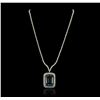 Image 2 : 14KT White Gold 47.59ct Blue Topaz and Diamond Necklace