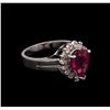Image 2 : 2.25ct Pink Tourmaline and Diamond Ring - 14KT White Gold