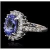 Image 2 : 14KT White Gold 3.63ct Tanzanite and Diamond Ring