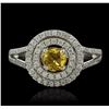 Image 1 : 14KT White Gold 0.44ct Citrine and Diamond Ring