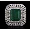 Image 1 : 14KT White Gold 12.25ct Emerald and Diamond Ring