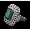Image 2 : 14KT White Gold 12.25ct Emerald and Diamond Ring