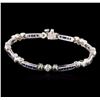 Image 1 : 14KT White Gold 2.38ctw Sapphire and Diamond Bracelet