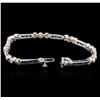 Image 3 : 14KT White Gold 2.38ctw Sapphire and Diamond Bracelet