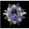 Image 1 : 14KT White Gold 3.09ctw Tanzanite and Diamond Ring