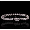 Image 2 : 14KT White Gold 8.20ctw Diamond Tennis Bracelet
