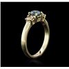 Image 3 : 14KT Yellow Gold 0.96ctw Blue Diamond Ring