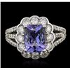Image 1 : 14KT White Gold 2.19ct Tanzanite and Diamond Ring