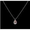 Image 1 : 14KT White Gold 8.37ct Morganite and Diamond Pendant With Chain