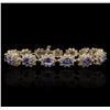 Image 1 : 14KT Yellow Gold 9.90ctw Tanzanite and Diamond Bracelet