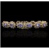 Image 2 : 14KT Yellow Gold 9.90ctw Tanzanite and Diamond Bracelet
