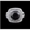 Image 1 : 4.92ctw Black Diamond Ring - 18KT White Gold