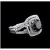 Image 2 : 4.92ctw Black Diamond Ring - 18KT White Gold