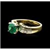 Image 2 : 18KT Yellow Gold 1.32ct Emerald and Diamond Ring