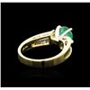 Image 3 : 18KT Yellow Gold 1.32ct Emerald and Diamond Ring