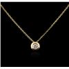 Image 2 : 14KT Yellow Gold 0.65ct Diamond Pendant With Chain