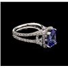 Image 2 : 3.53ct Tanzanite and Diamond Ring - 14KT White Gold