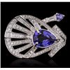 Image 1 : 18KT White Gold 6.20ctw Tanzanite and Diamond Ring