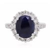 Image 1 : 18KT White Gold 3.84ct Sapphire and Diamond Ring