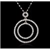 Image 2 : 14KT White Gold 1.48ctw Diamond Pendant With Chain
