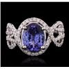 Image 1 : 14KT White Gold 2.73ct Tanzanite and Diamond Ring