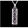 Image 2 : 14KT White Gold 155.79ct Kunzite and Diamond Pendant With Chain