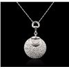 Image 2 : 14KT White Gold 2.75ctw Diamond Pendant With Chain
