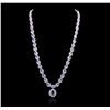 Image 1 : 14KT White Gold 35.22ctw Tanzanite and Diamond Necklace