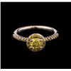 Image 1 : 0.92ctw Yellow Diamond Ring - 14KT White Gold
