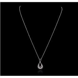 14KT White Gold 0.13ctw Diamond Pendant With Chain