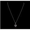 Image 1 : 14KT White Gold 0.13ctw Diamond Pendant With Chain