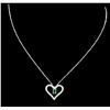 Image 1 : 14KT White Gold 0.45ct Emerald and Diamond Pendant With Chain