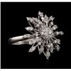 Image 2 : 14KT White Gold 0.37ctw Diamond Ring