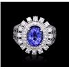 Image 1 : 14KT White Gold 2.71ct Tanzanite and Diamond Ring
